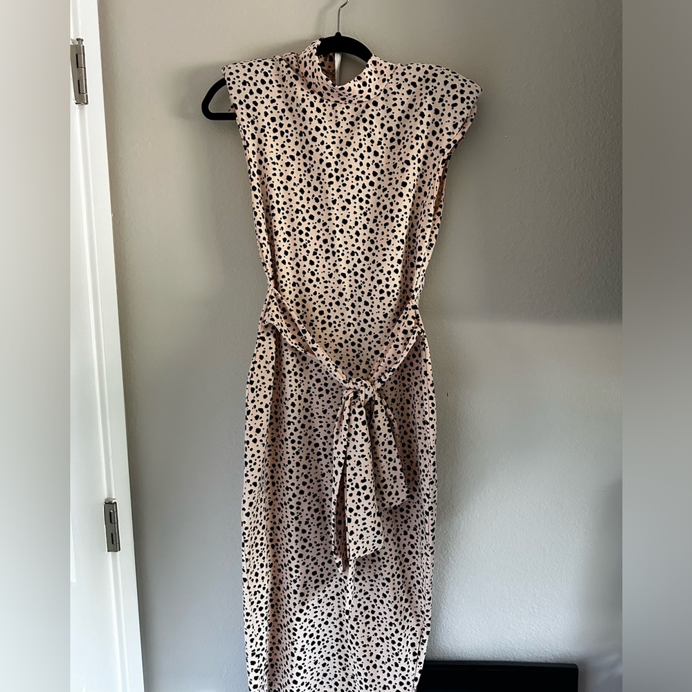 Pretty Little Thing animal print tie waist dress